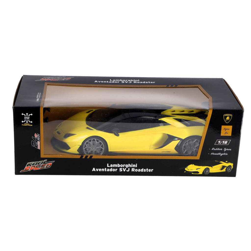 Kool Speed ​​RC Lamborghini Aventador SVJ Roadster 1:16 + Lys gul