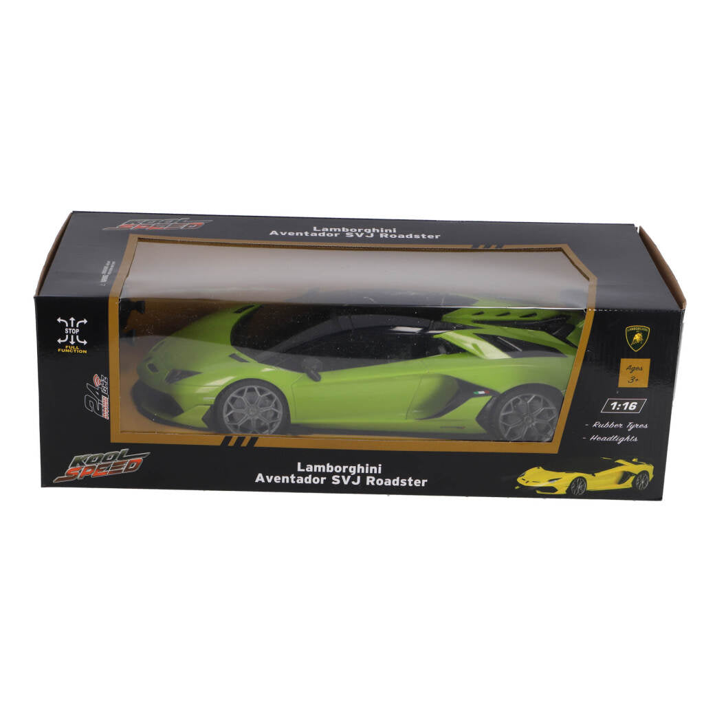 Kool Speed ​​RC Lamborghini Aventador SVJ Roadster 1:16 + Green neon leggero