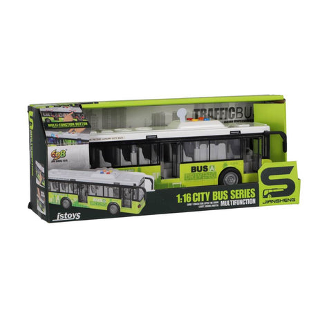 Bus urbain autres marques 1:16 + lumière et son blanc vert