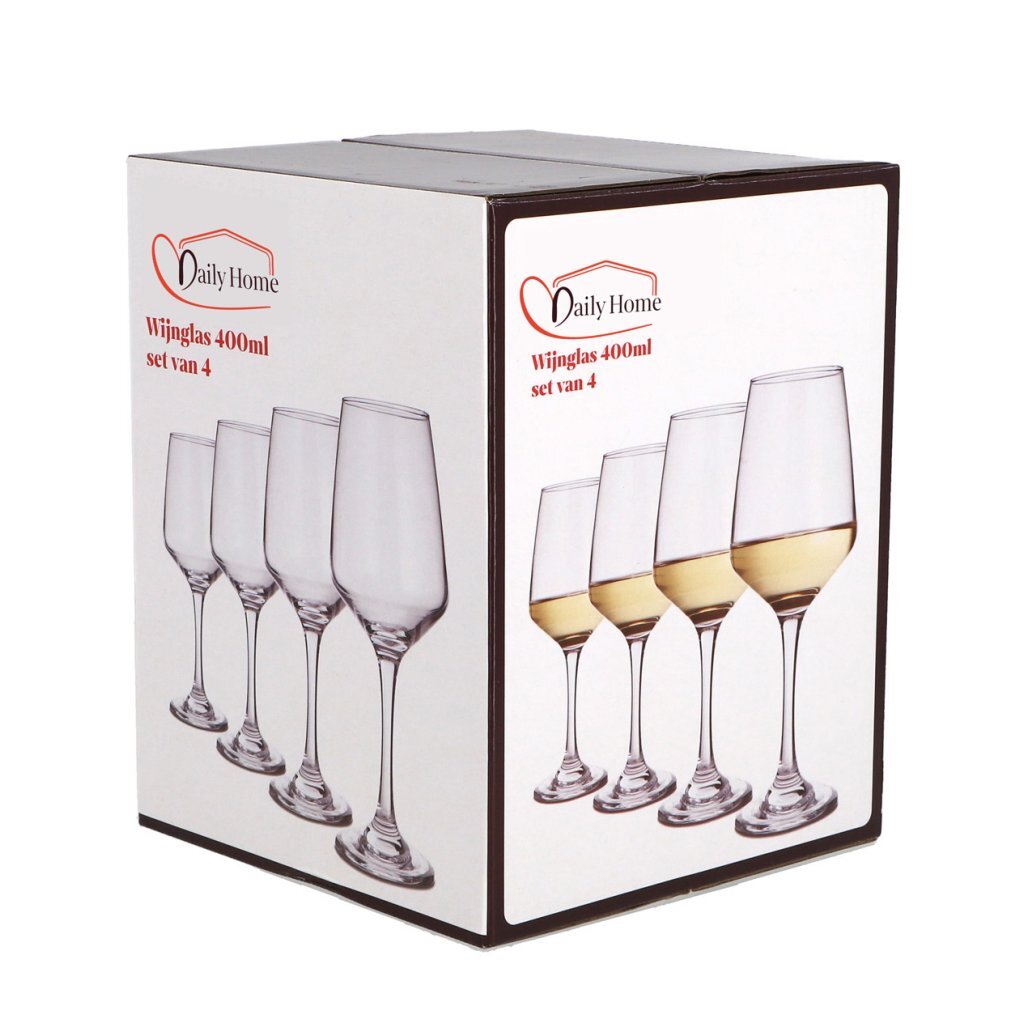 Verre à vin quotidien pour la maison 400 ml lot de 4 | 6 pièces