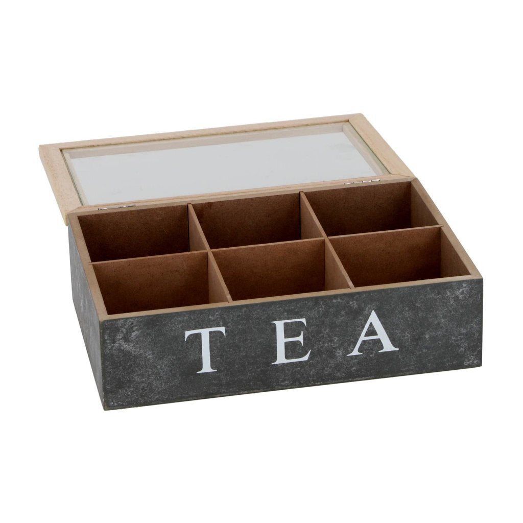 Boîte à thé maison quotidienne 6 compartiments | 4 pièces