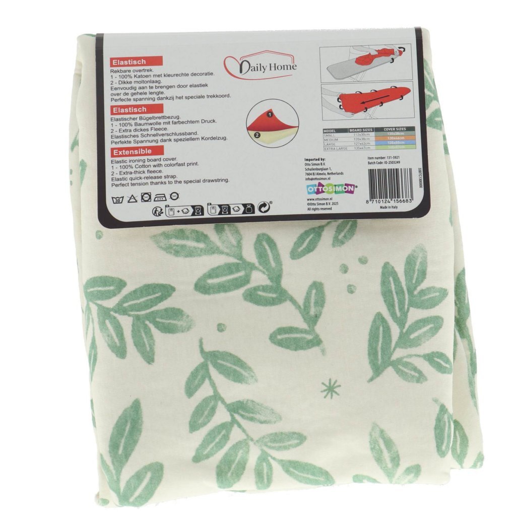 Housse de repassage maison quotidienne stretch xl 135x47 cm vert blanc