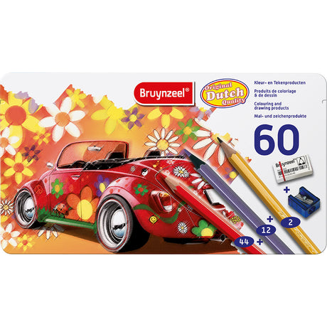 Crayons de couleur Bruynzeel 60 pièces + taille-gomme
