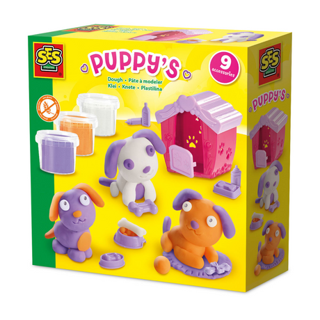 Ensemble de six chiots en argile