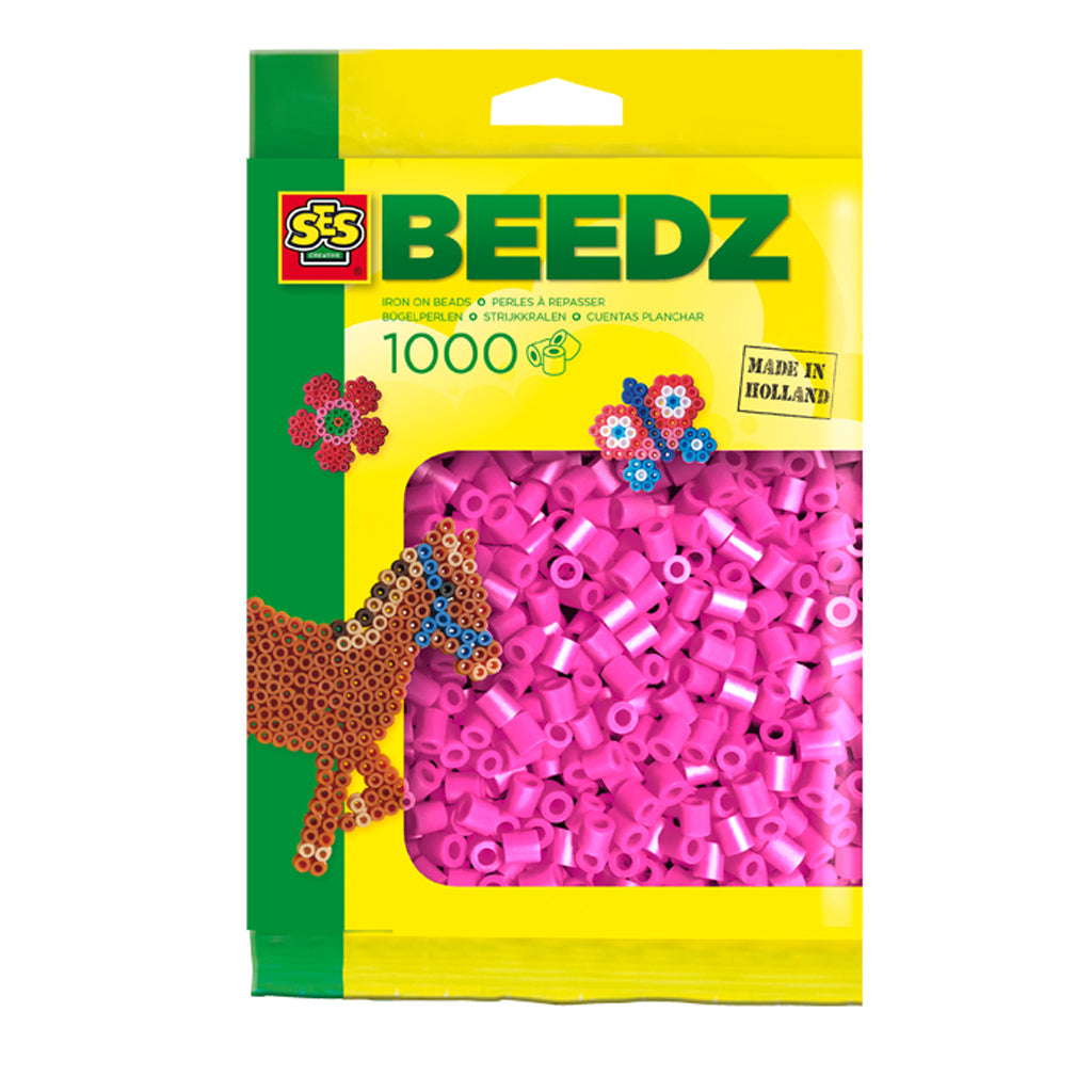 SES Iron Beads Neon Pink, 1000st.