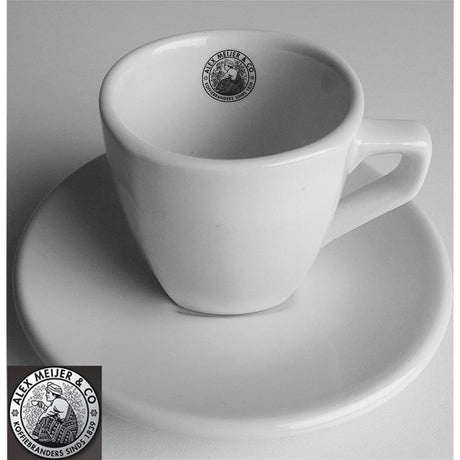 Tasse à expresso et soucoupe Intermezzo logo Alex Meijer 3 pièces