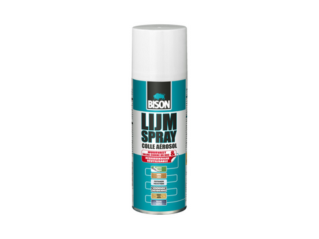 Bison Spray adhésif universel en bombe aérosol 200 ml - Spray adhésif pratique pour le collage permanent ou temporaire de papier, carton, photos, affiches, collages, feuilles métalliques, matériaux isolants et décoratifs, feutres, textiles, etc.