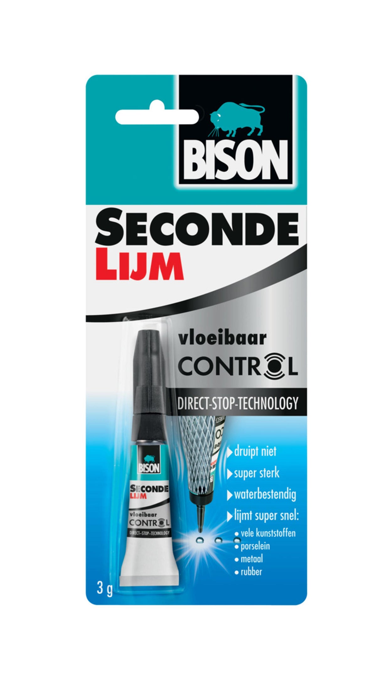 Tube de contrôle liquide superglue Bison 3gr | 4 pièces