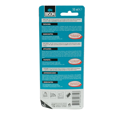 Colle textile Bison 50 ml, résistante au lavage