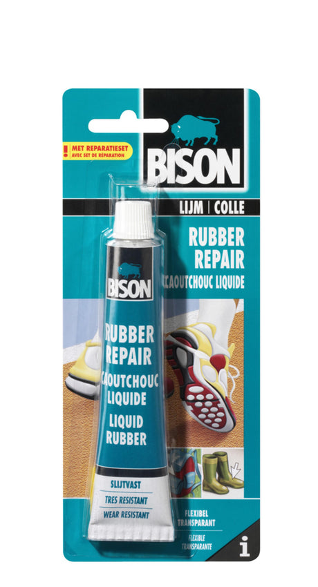 Tube de réparation en caoutchouc Bison 50 ml, pâte réparatrice, protectrice, imperméable, solide, flexible en permanence, résistante aux températures de - 40°c à + 120°c, facile à utiliser