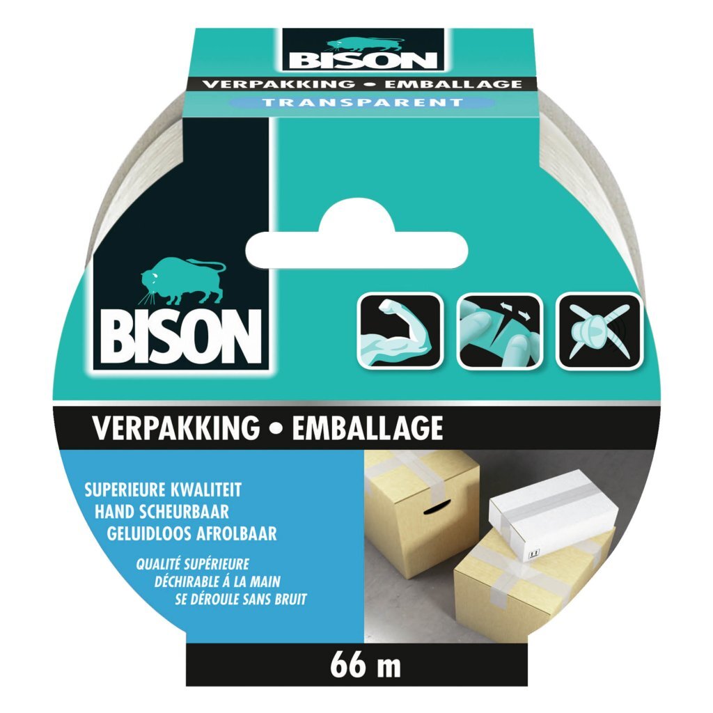 Ruban d'emballage Bison transparent 5cmx66m