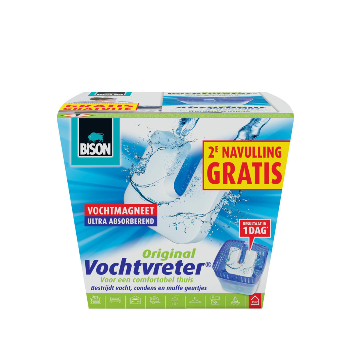 Absorbeur d'humidité Bison avec 2 aimants d'humidité