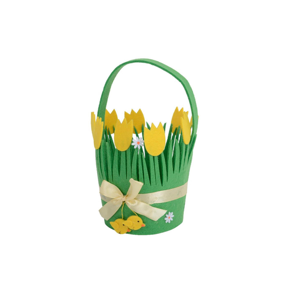 Panier en feutre Decoris Pâques ø12xh19cm