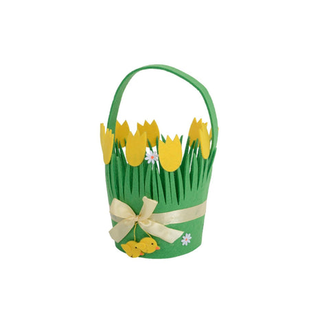 Panier en feutre Decoris Pâques ø12xh19cm