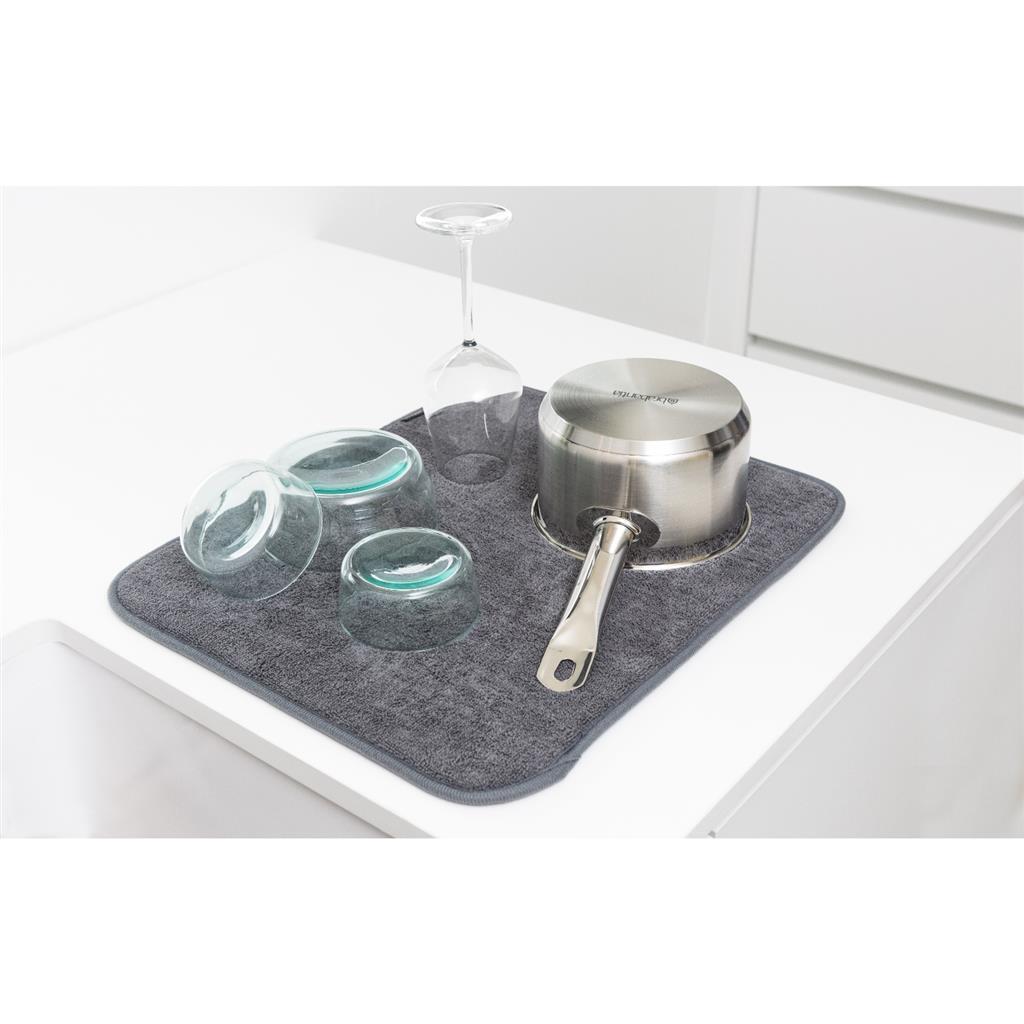 Brabantia tapis de drainage en microfibre pour évier 47x40 cm gris