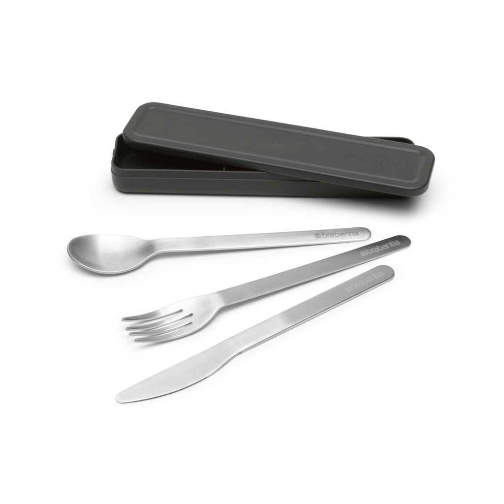 Brabantia make take cutlery set 3-piece dark gray