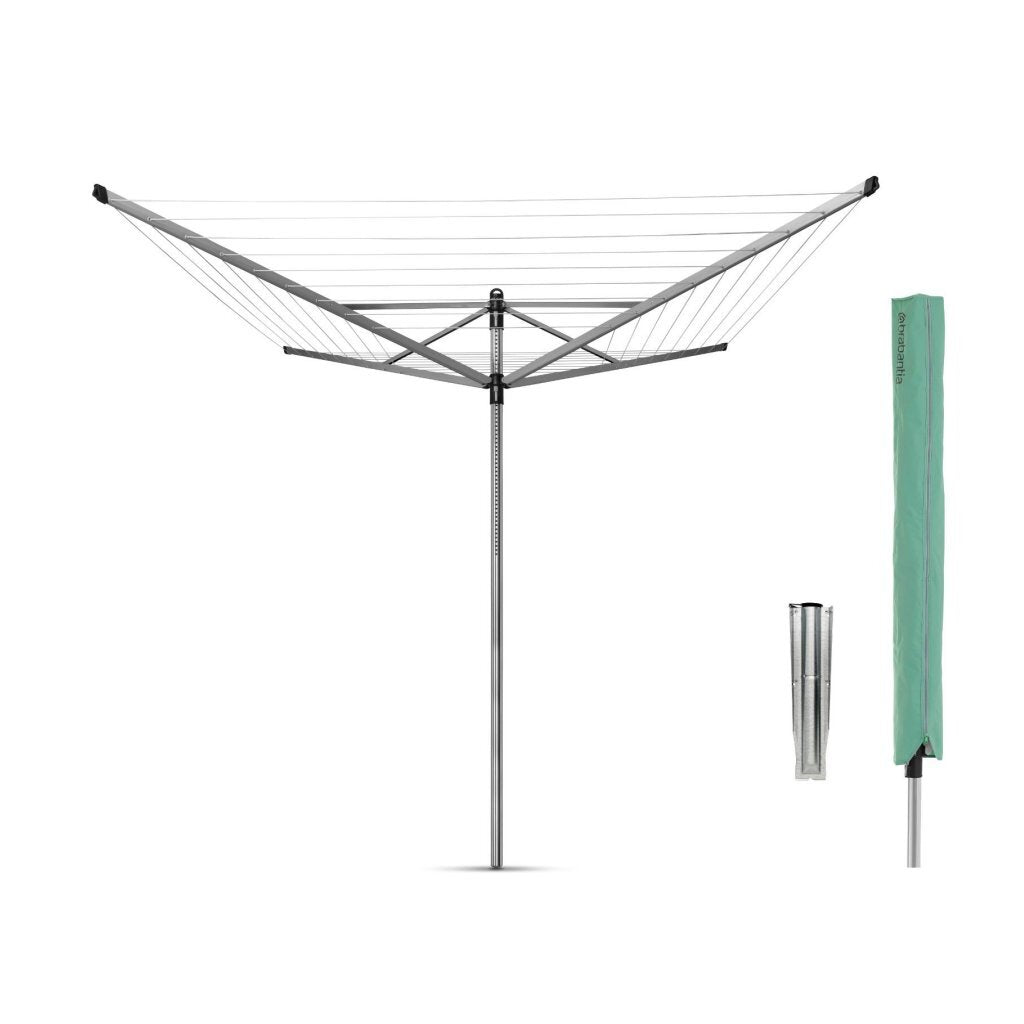 Brabantia Brabantia Lift-O-Matic Droogmolen 60 m Dry Délka + Ground Hook and Cover Metallic Grey