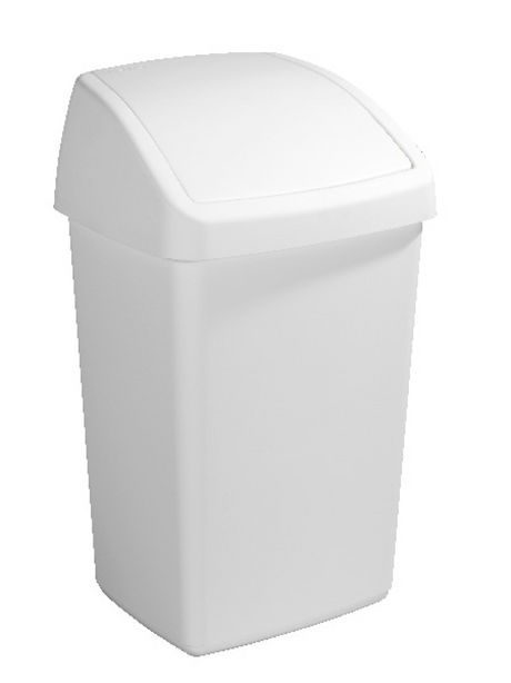 Sunware - Poubelle Delta avec couvercle basculant 50l blanc - 39,5 x 34,5 x 66,5 cm