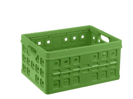 Caisse de courses carrée Sunware 32 litres verte 49x36x24,5cm
