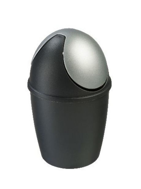 Poubelle de table Sunware tiglio avec couvercle basculant 1,5 litre noir diamètre 14x22cm