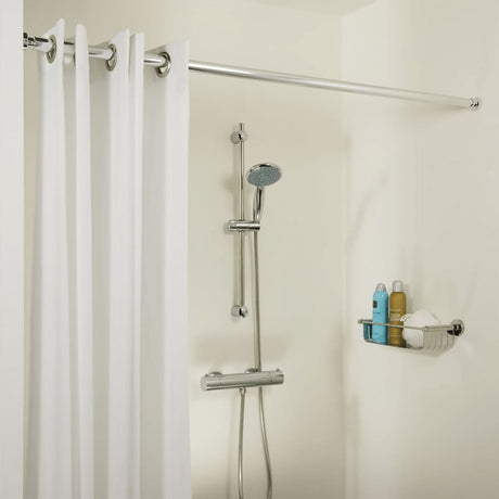 Rideau de douche en peau de sceaux télescopique 125-220 cm de couleur chromée