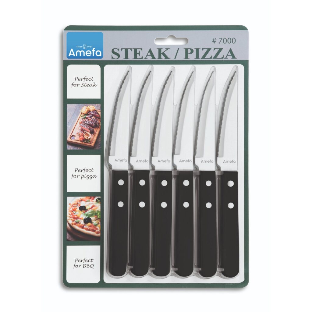 AMEFA PIZZA STEAK KNIV Sæt 6-delt sort