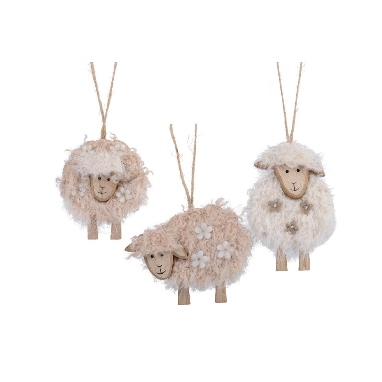 Decoris déco suspendue mouton polyester 0,9x10x8,5cm