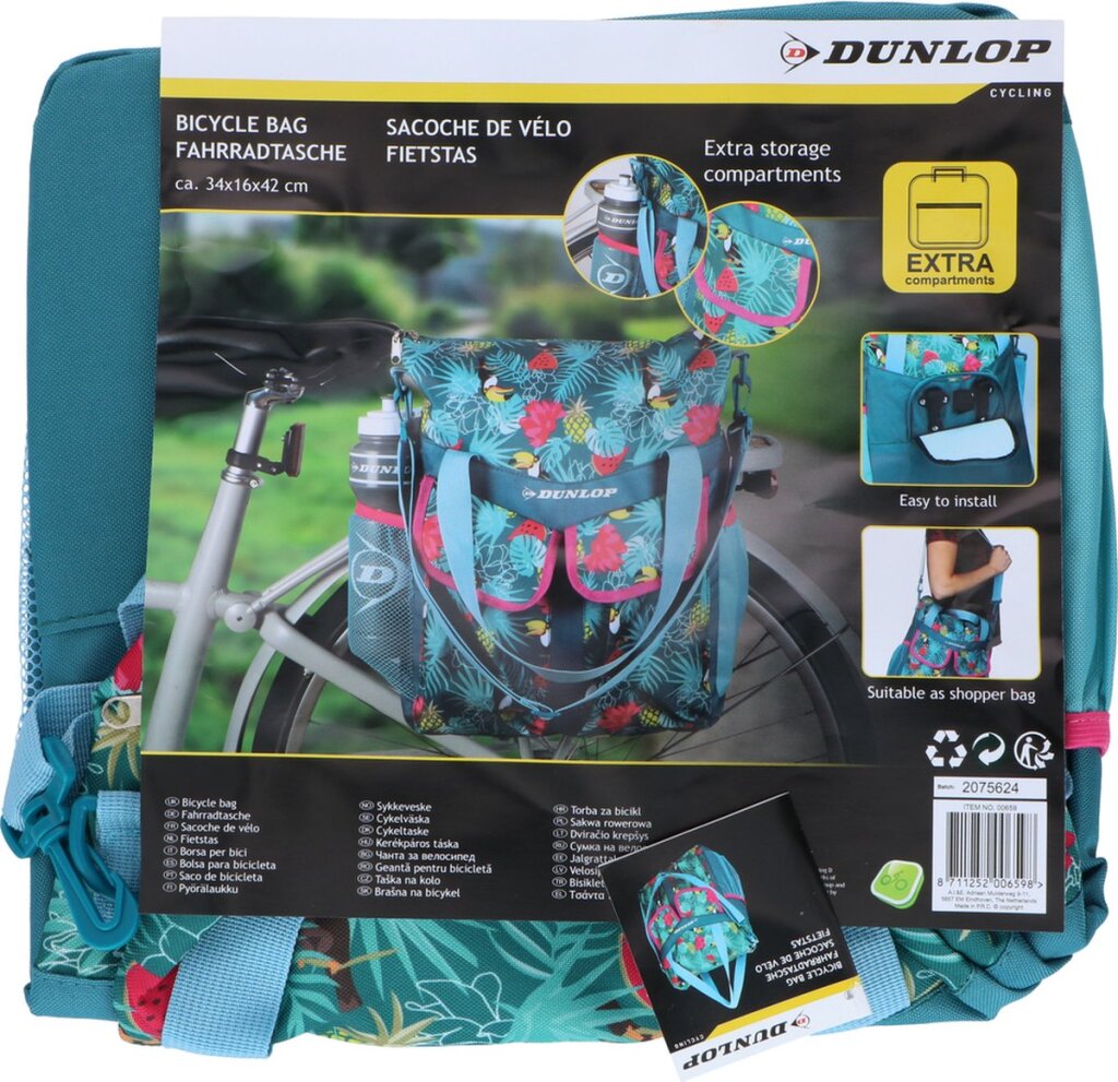 Dunlop Bicycle Bag Backpack 2in1 20Liter Content Tropical Print