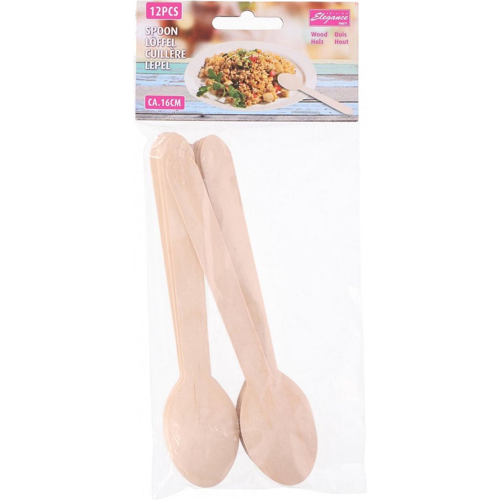 Cuillères en bois Cuisine élégance 16 cm 12 pièces