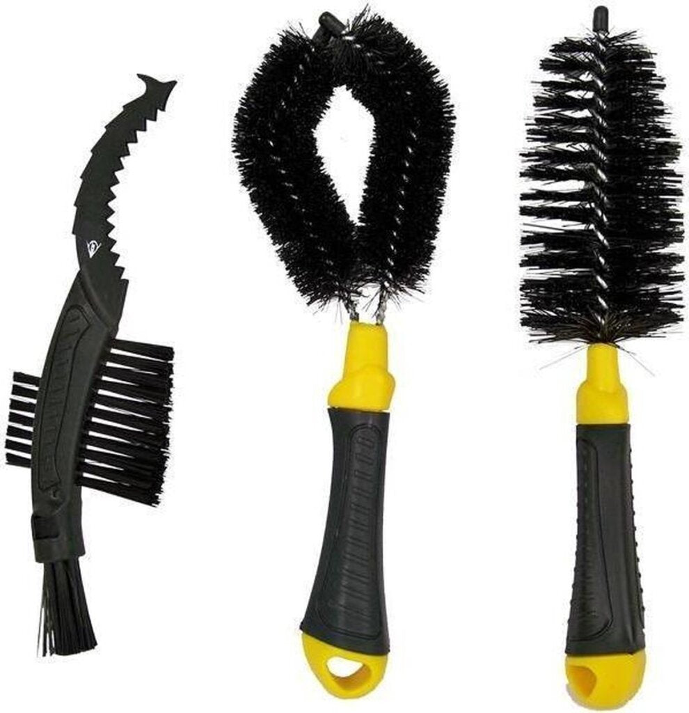 Dunlop Bicycle Brush Set Yellow Black 3 pièces