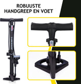 Dunlop Standing Bicycle Pump Version analogique METTRE ANALOGE METTRE DOUBLE VALVE NOIR