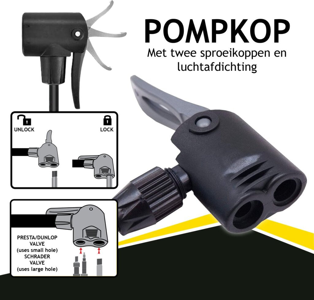 Dunlop stitt Vëlo Pompelvirversimival Dréck Meter duebel Valve Kapp