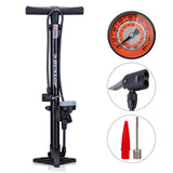 Dunlop – pompe à vélo verticale, modèle manomètre analogique, tête à Double valve, noire