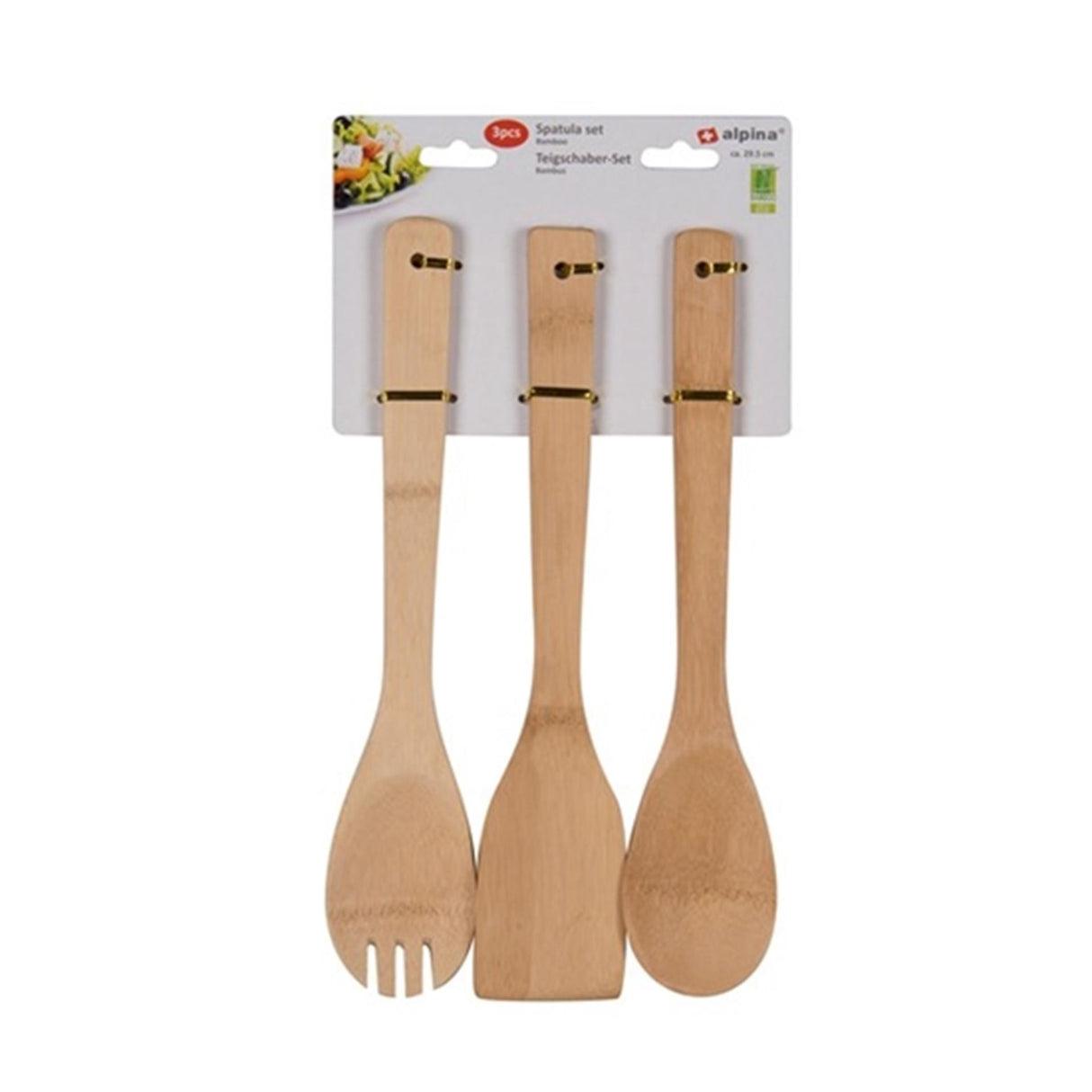 Alpina set de spatules 3 pièces 29,5 cm bambou | 3 pièces