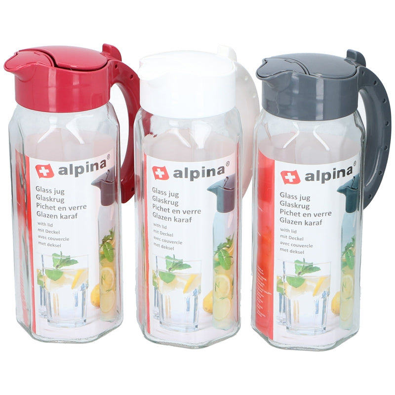 Carafe en verre Alpina 1,5l avec couvercle