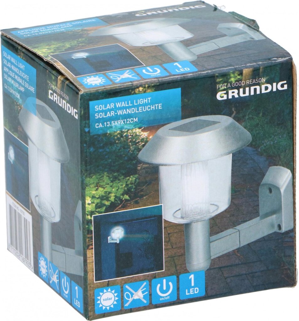 Grundig grundig wandlamp led 14 x 9,5 x 12 cm staal zilver