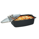 Alpina roasting pan with glass lid 5.5l 39.5x22.5x10.8 cm black