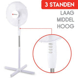 Ventilateur sur pied Alpina 40 cm blanc