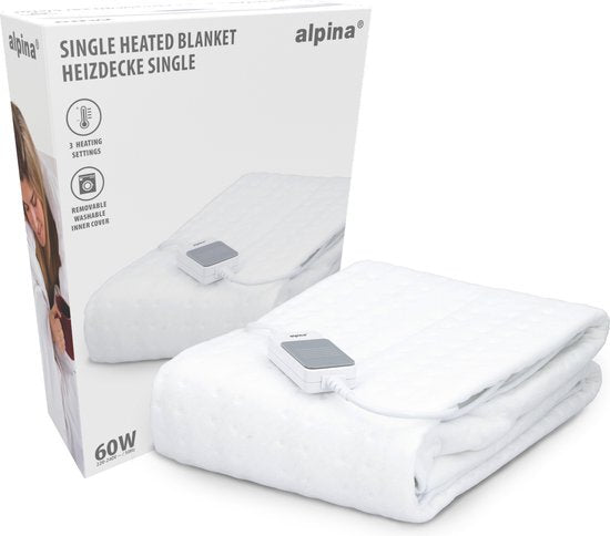 Couverture chauffante Alpina Couverture chauffante 1 personne sous-couverture 3 réglages