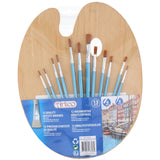 Pinceaux créatifs pour enfants avec palette de peintre en bois, 13 pcs.