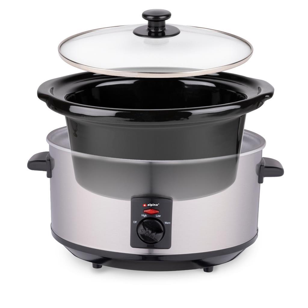 Alpina slowcooker 3.5l 240w rvs zwart