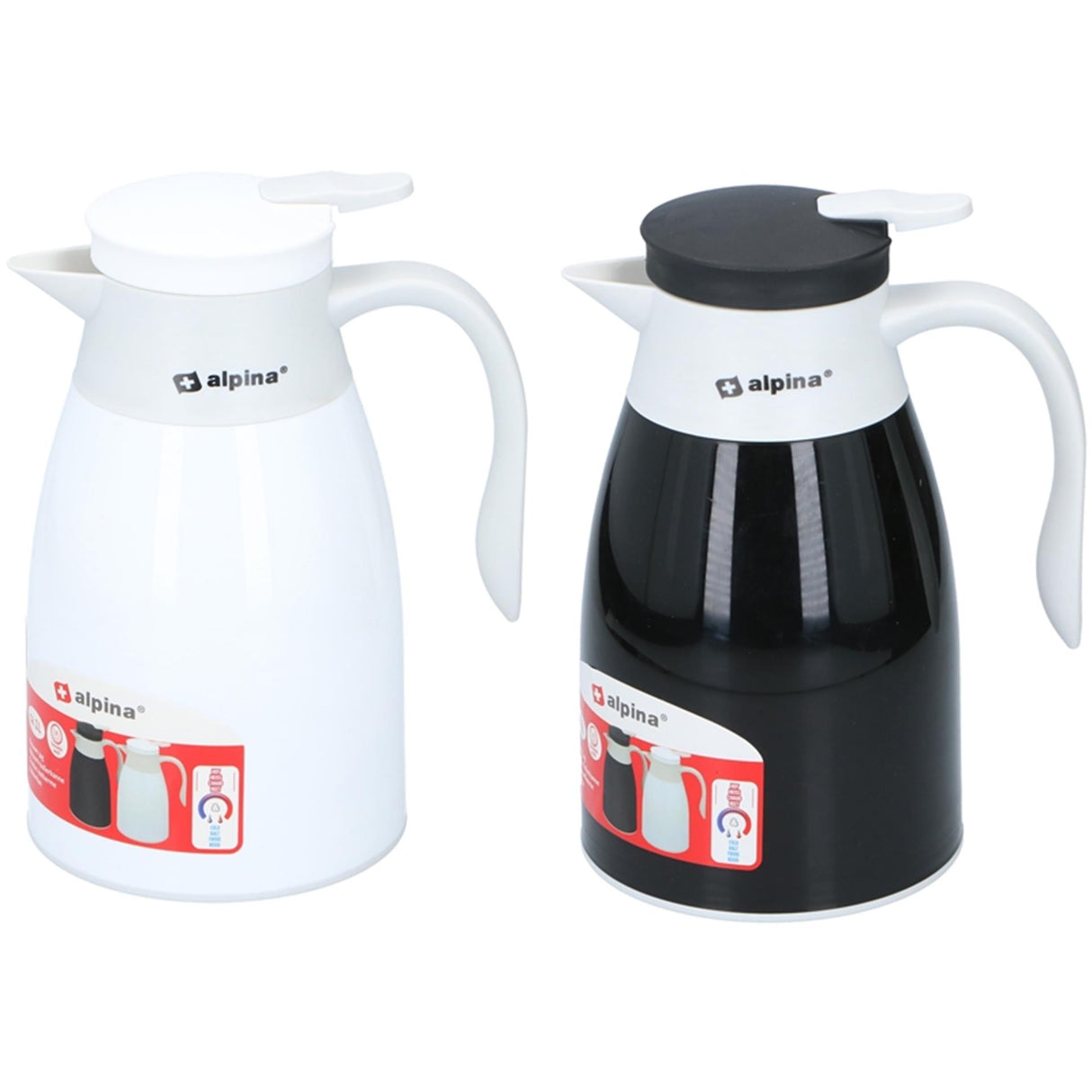 Pichet isotherme Alpina 1l blanc ou noir