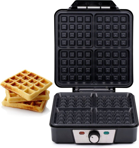 Alpina gaufrier gaufres de Bruxelles revêtement antiadhésif 4 gaufres 1200w