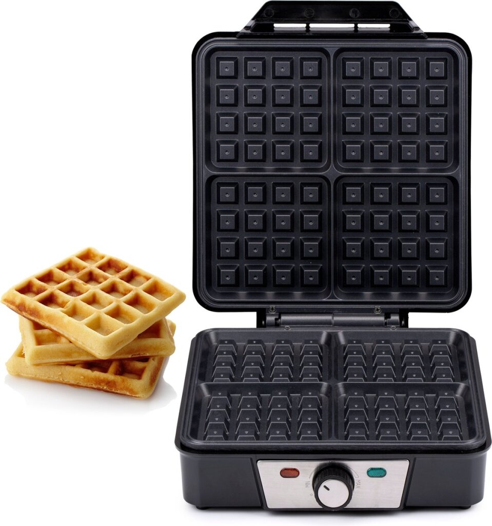 Alpina Waffleijzer Bruxelles vafler Non -Stick Coating 4 Waffles 1200W