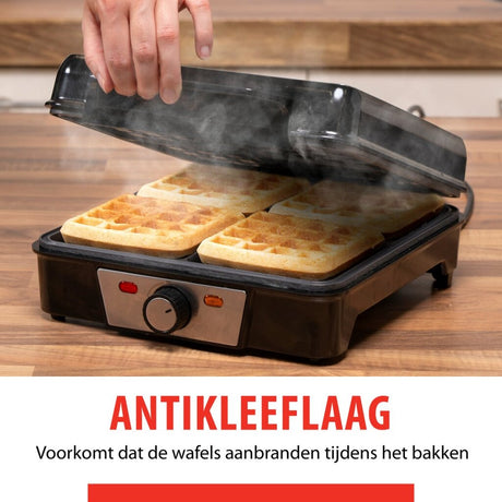 Alpina gaufrier gaufres de Bruxelles revêtement antiadhésif 4 gaufres 1200w