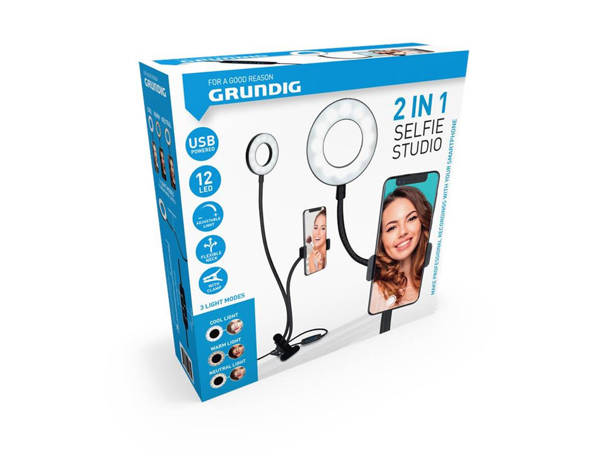 Studio selfie Grundig 12led 2-en-1