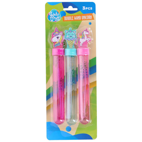 Eddy toys bellenblaas unicorn set 3 stuks - bellenblaas eenhoorn met bellenblaas stokje unicorn - bellenblaas flesjes voor kinderen - bellenblaas meisjes traktatie