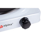 Alpina 1-Burner Electric Hob 1500W Czarna biała