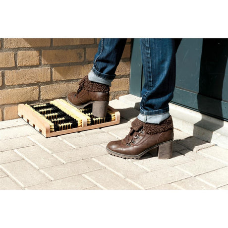 Balayeuse à sabots et bottes en bois Basic avec brosses 35x26x5,5 cm