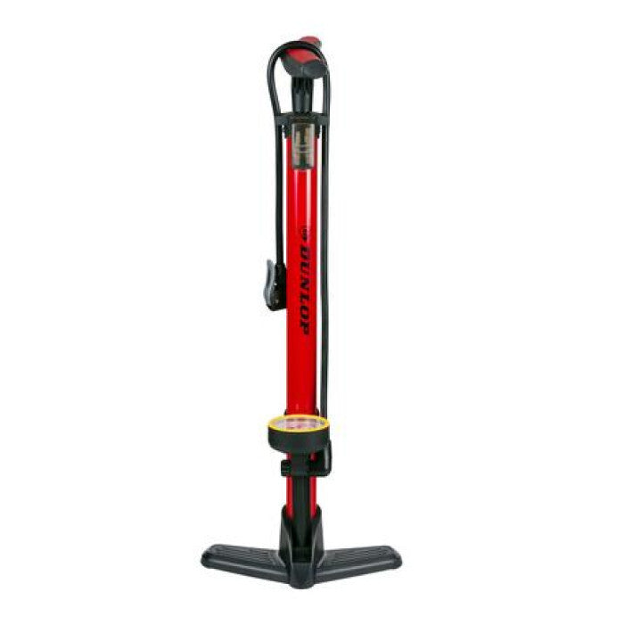 Dunlop fietspomp rood met drukmeter